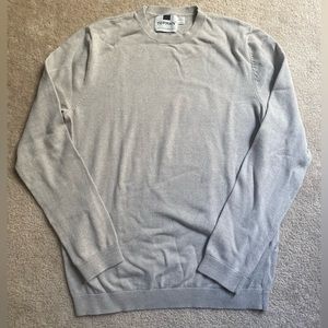 Topman Gray 100% Cotton Crew Neck Sweater